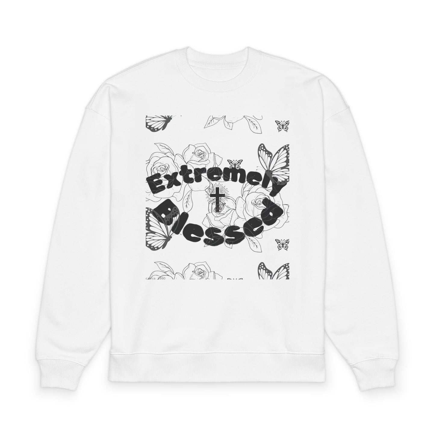 Extremely Blessed Sweatshirt — Floral Cross Oversized Crewneck©