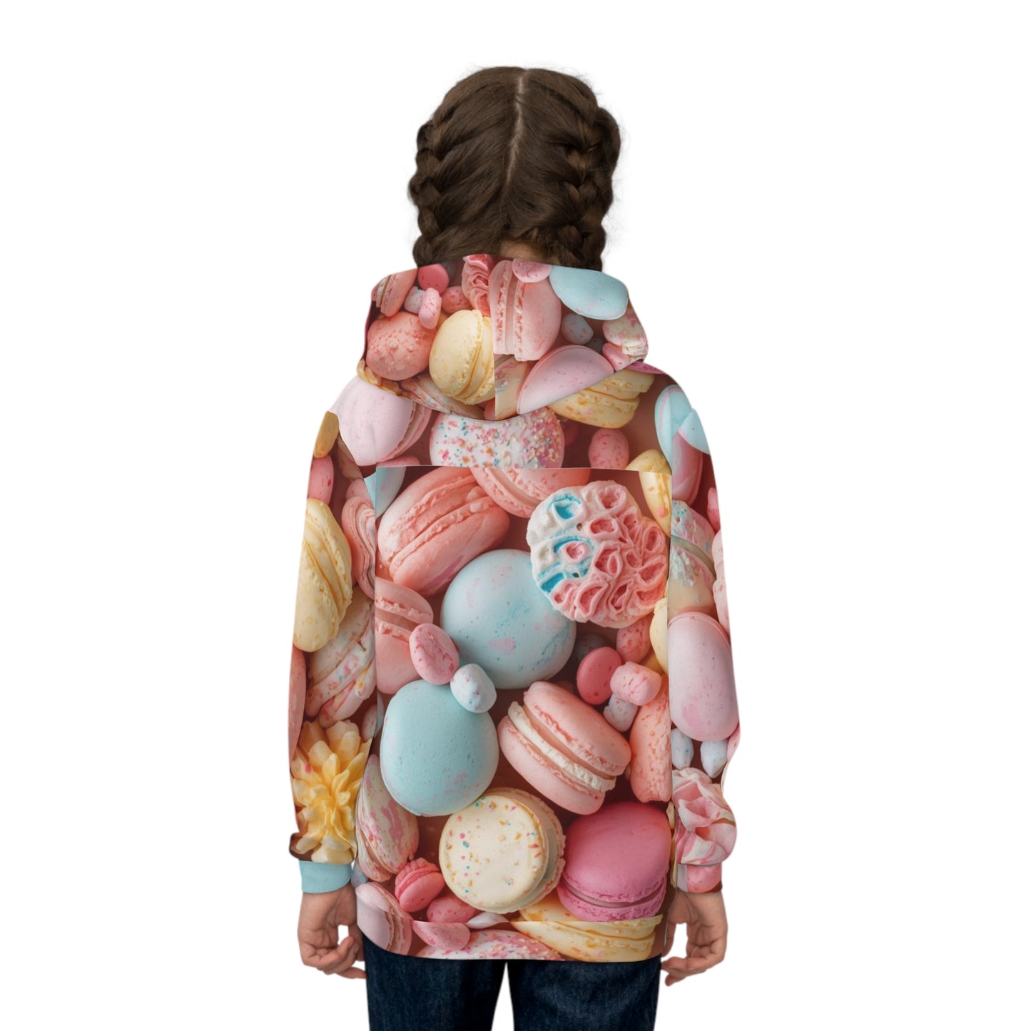 Kids Macaron Print Hoodie — Colorful Pastel Candy All-Over-Print Children's Sweatshirt