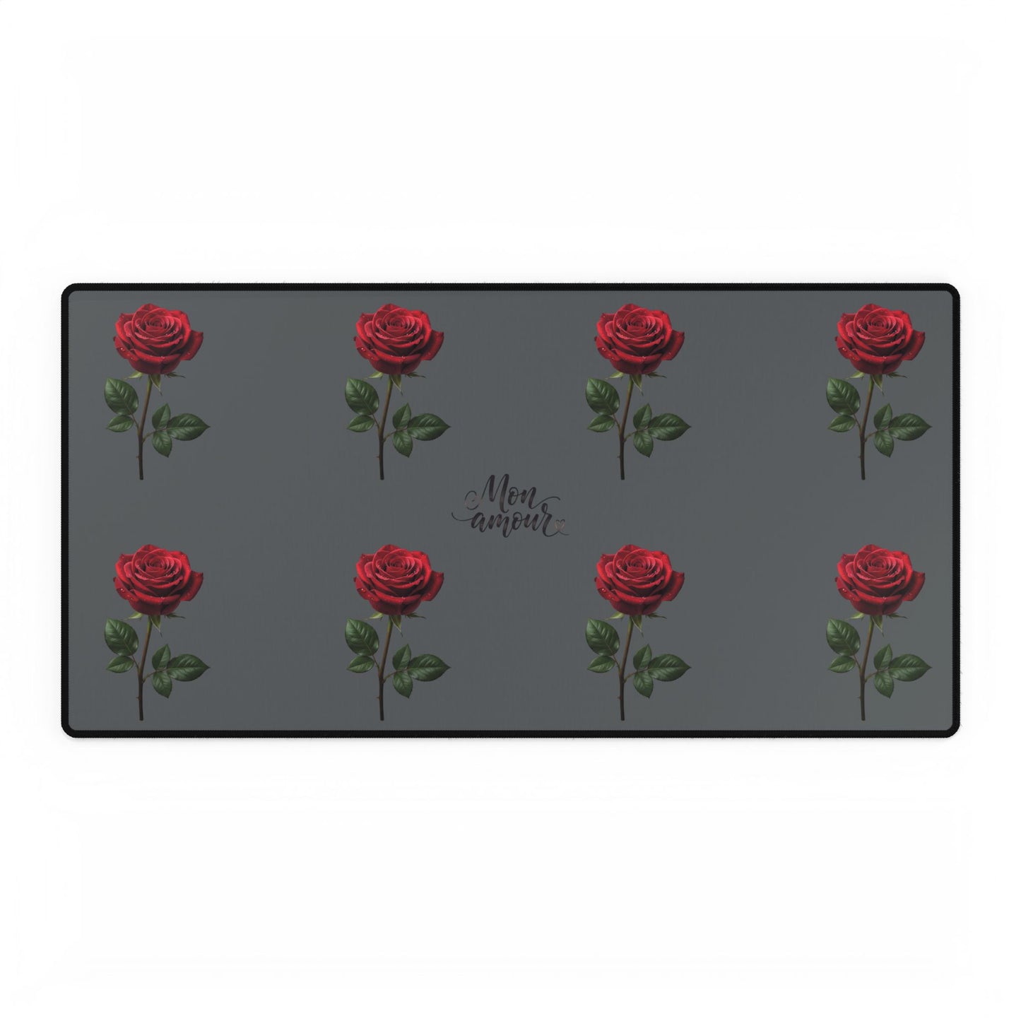 Rose Pattern Desk Mat — "Bloom Brighter" Floral Mouse Pad