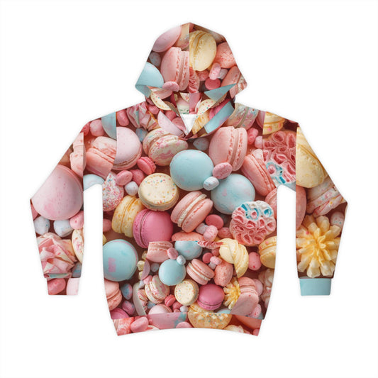 Kids Macaron Print Hoodie — Colorful Pastel Candy All-Over-Print Children's Sweatshirt