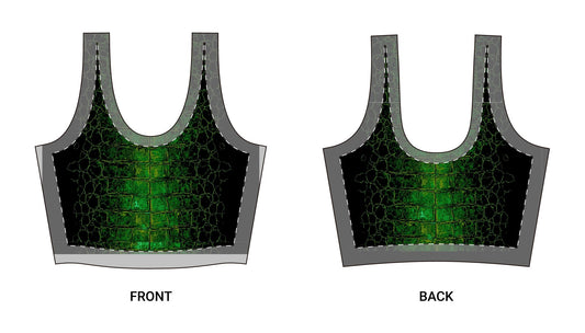 Green Croc Skin Sports Bra — All-Over Print Athletic Crop Top©