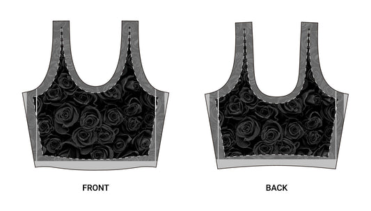 Black Rose All-Over-Print Sports Bra — Gothic Floral Activewear©