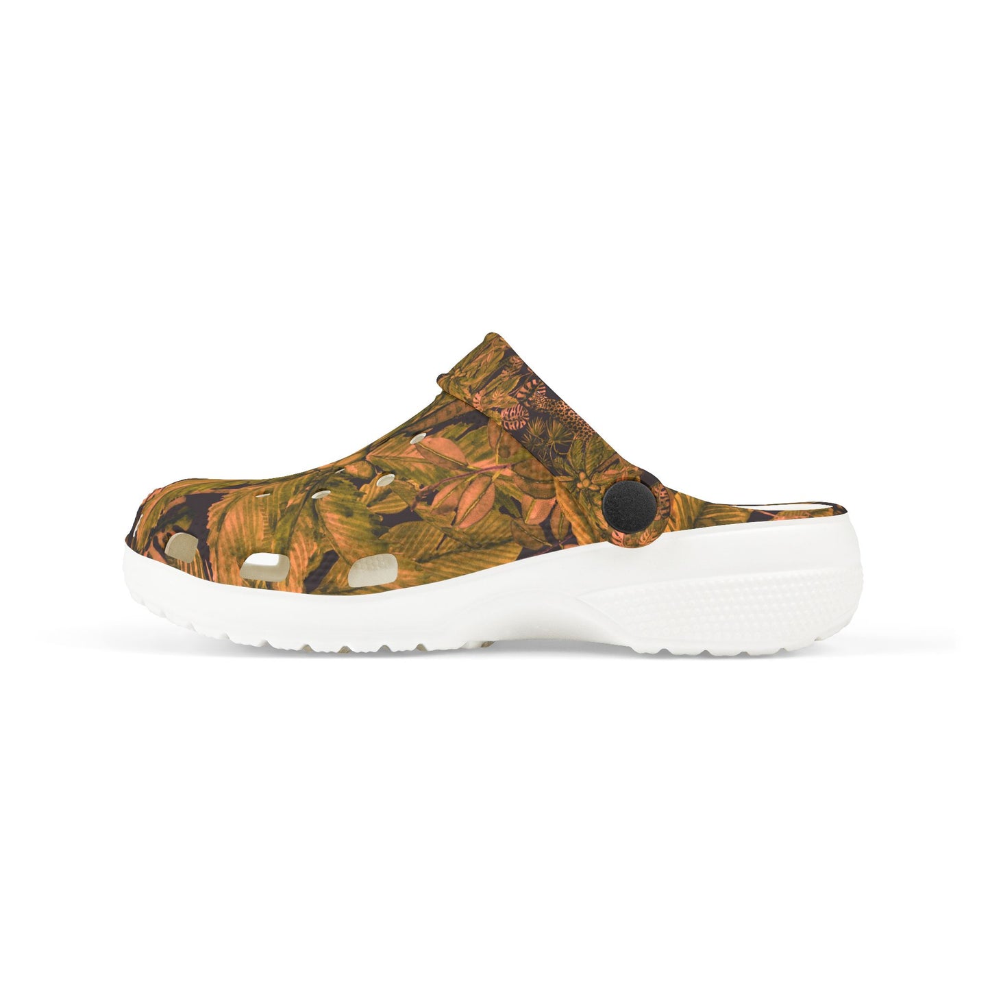 Kids Fall Leaf Clogs – Brown Autumn Pattern EVA Foam Slip-Ons©