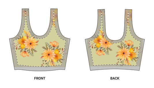 Floral Yellow Daisy Sports Bra – All-Over Print Comfort Top©