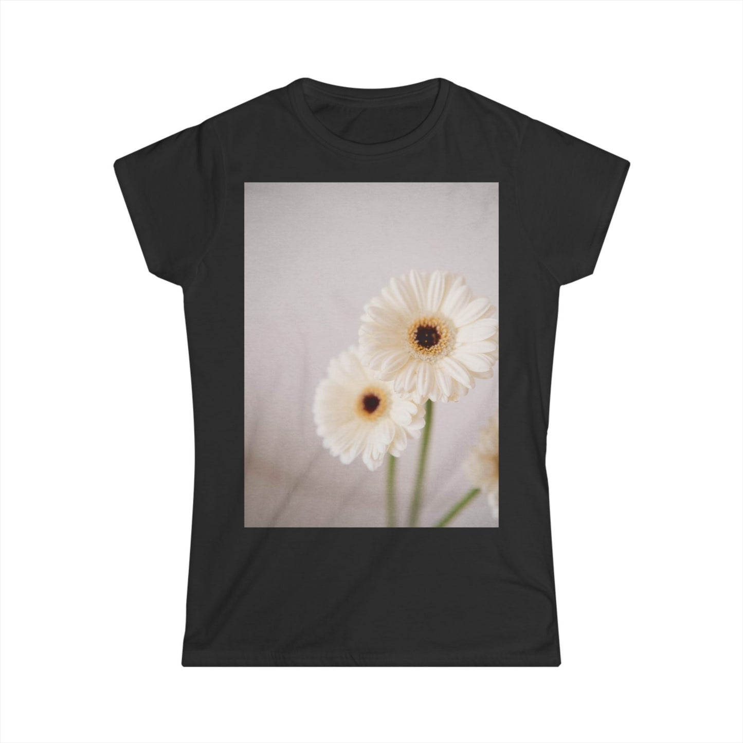 Women's Tee — Soft Pastel Daisy Photo Floral Graphic T-Shirt©