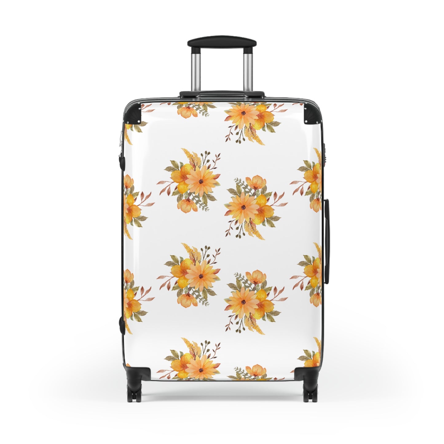 Yellow Floral Suitcase – Compact Carry-On Luggage with Watercolor Sunflower Pattern©