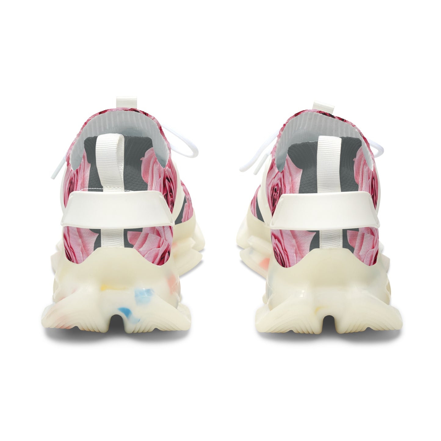 Floral Rose Mesh Sneakers — Women's Pink Rose Athletic Shoes©