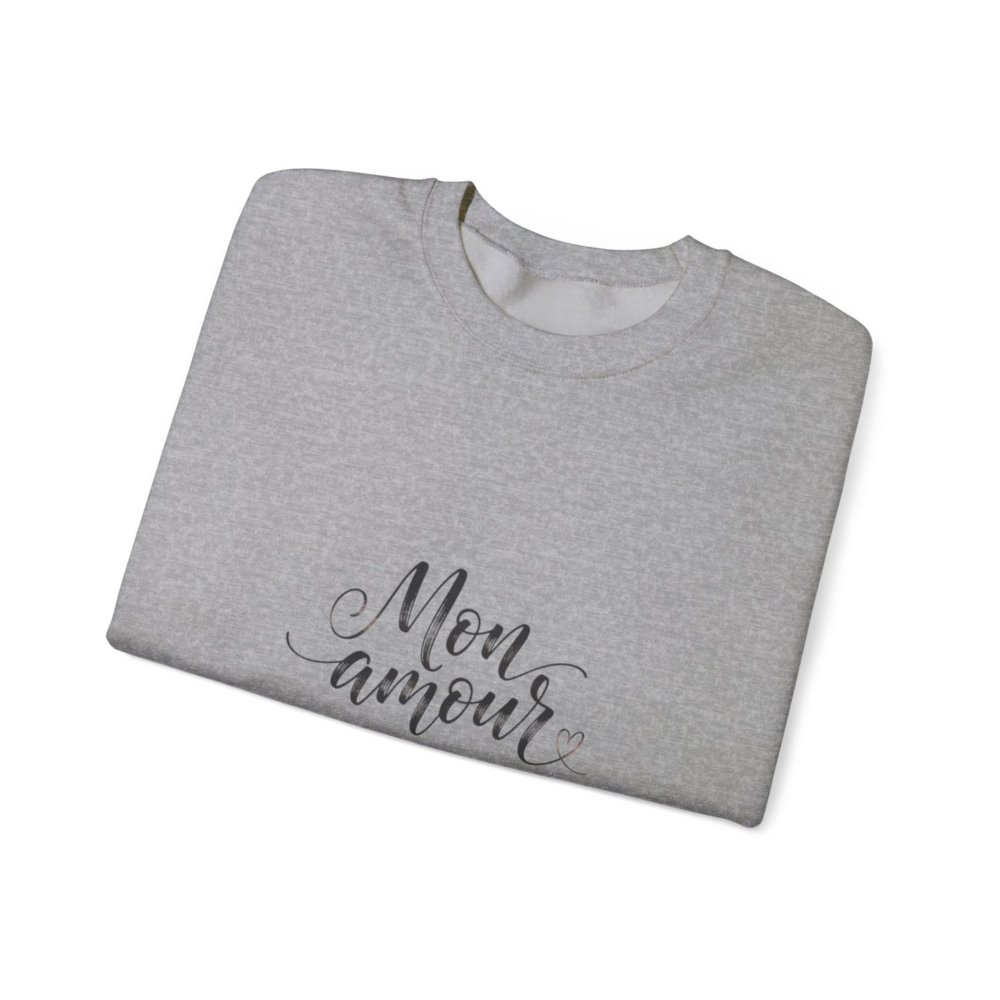 Mon Amour Crewneck Sweatshirt — French Script Cozy Pullover