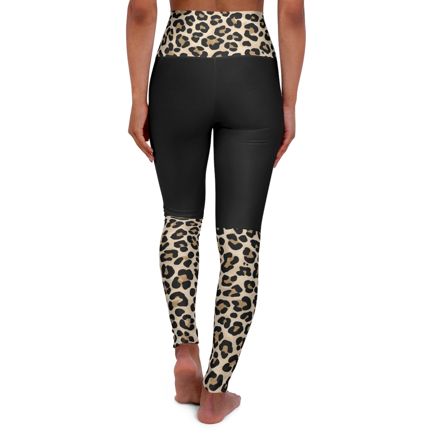 Leopard Block High-Waist Yoga Leggings — Animal Print Workout Tights©