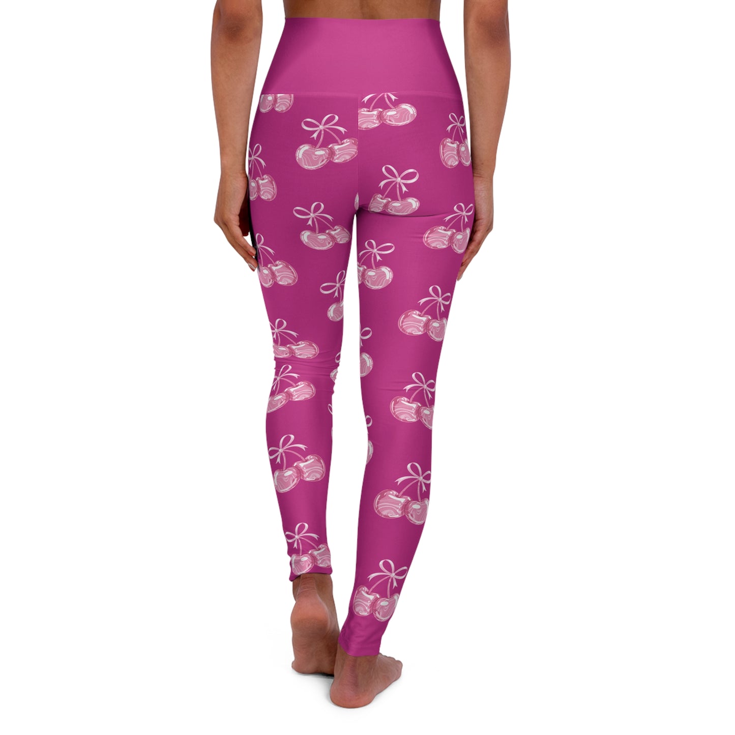 Pink Cherry High-Waisted Yoga Leggings©