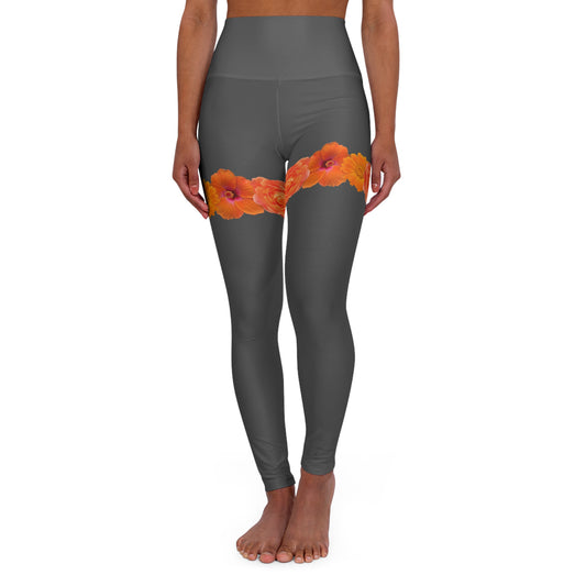Floral High Waisted Marigold Leggings, Activewear Leggings©