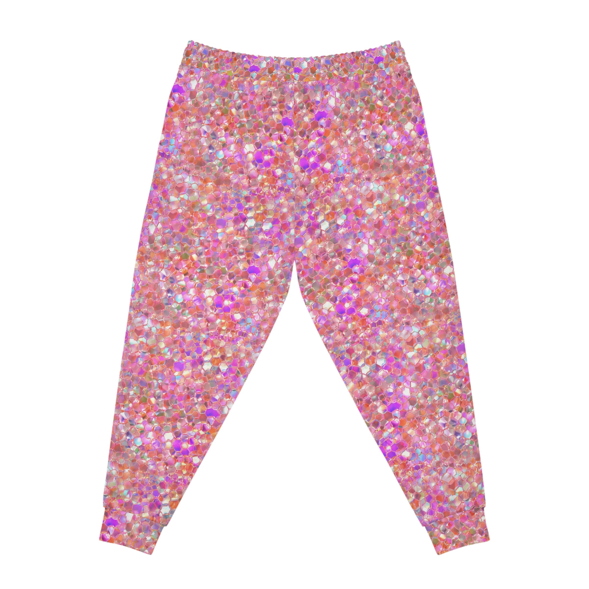 Holographic Pink hexagons Joggers©