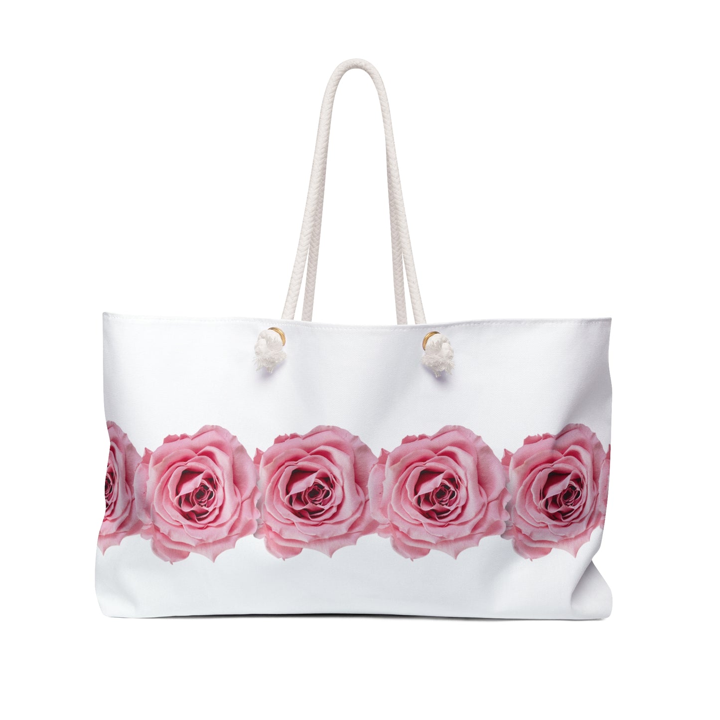 Pink Rose Row Weekender Bag — Floral Travel Tote©