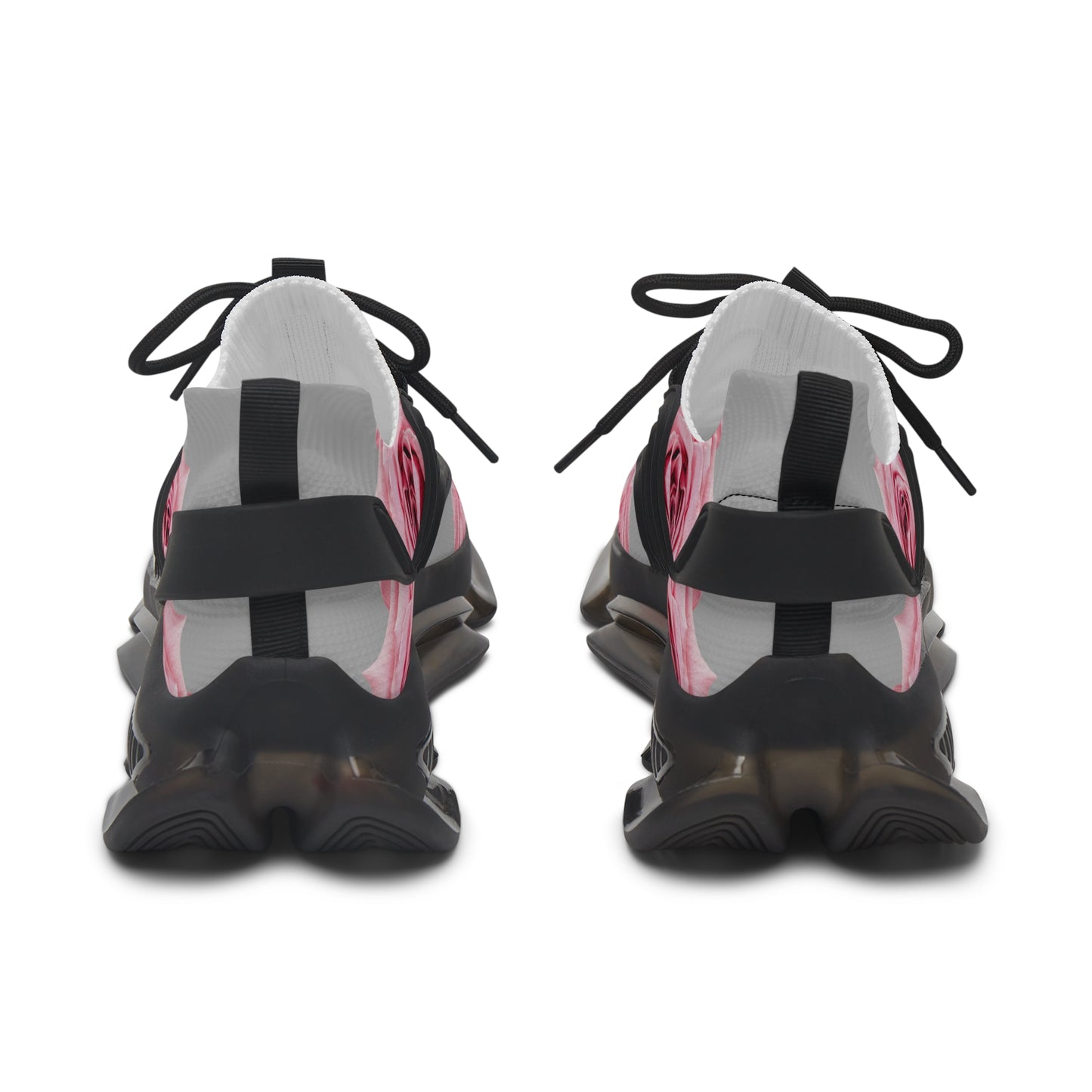 Women's Mesh Sneakers — Pink Rose Floral Athletic Shoes