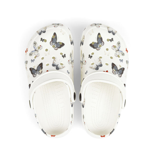 Kids Butterfly Print EVA Clogs – Lightweight Water-Resistant Garden Shoes