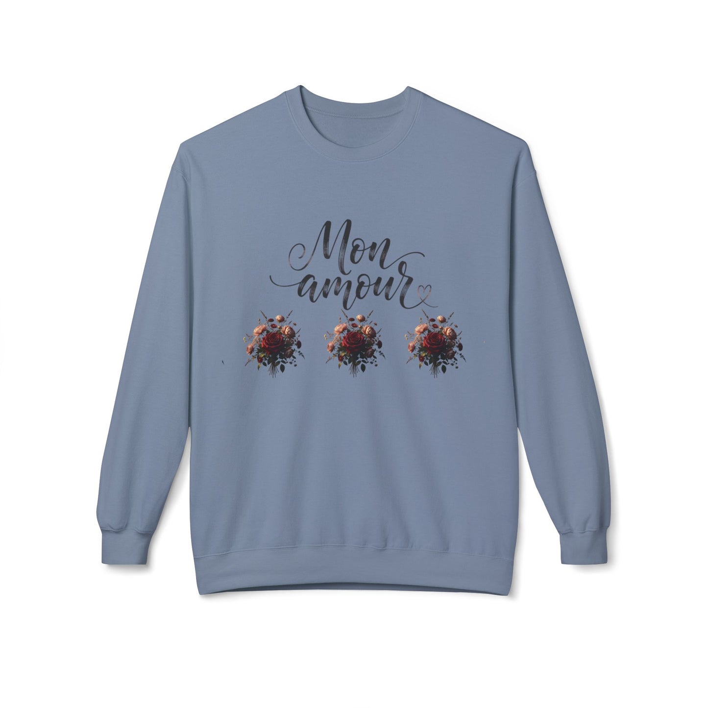 Floral Rose Bouquet Crewneck Sweatshirt — Vintage Dark Romantic Floral Design