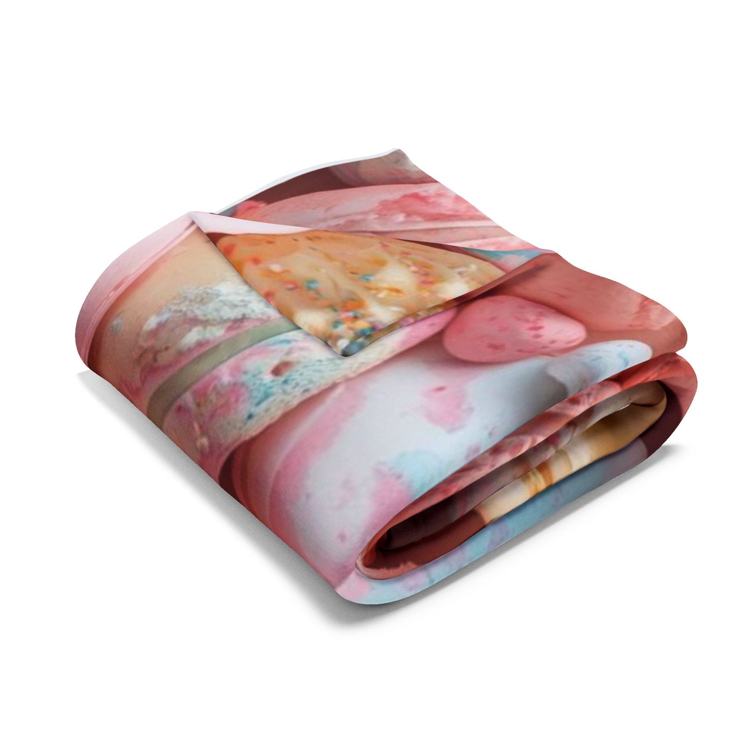 Pastel Macaron Fleece Blanket — Sweet Dessert Throw for Cozy Home & Gifts