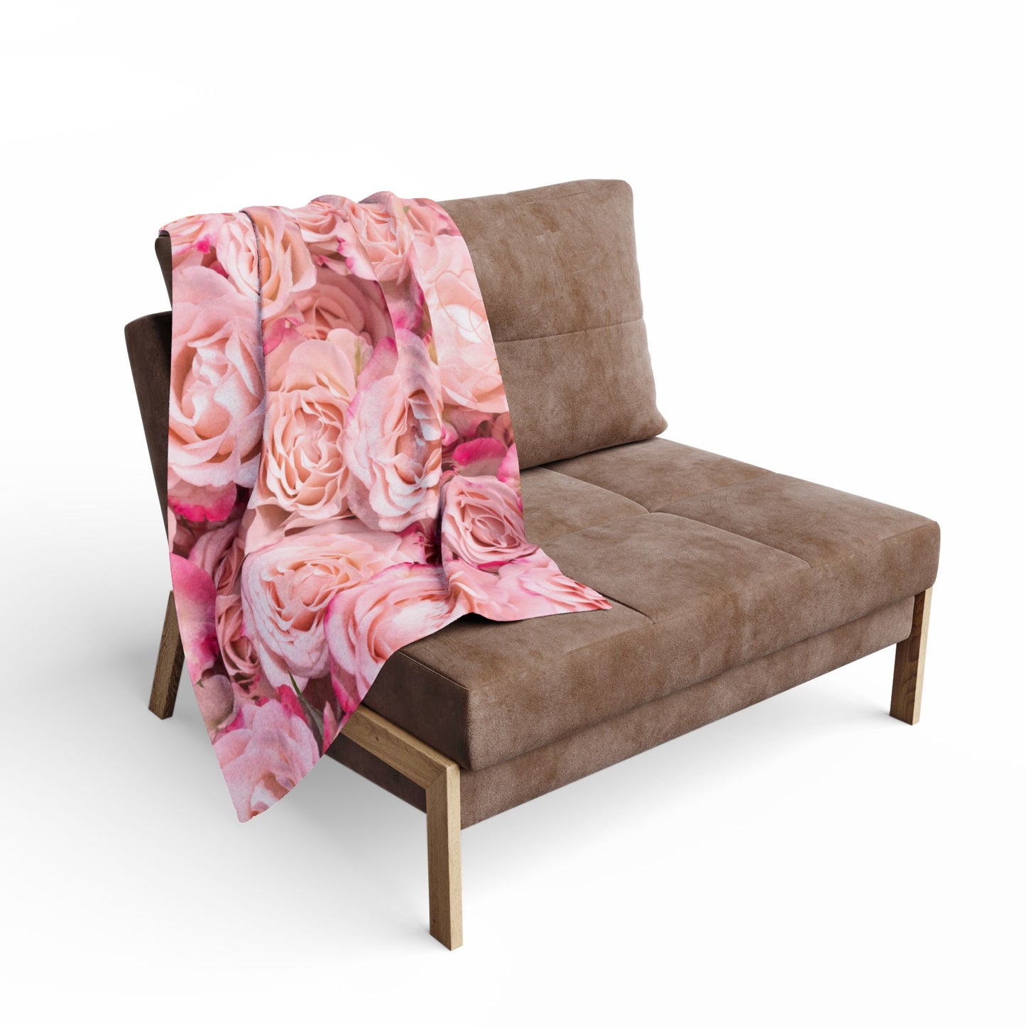 Pink Rose Floral Fleece Blanket