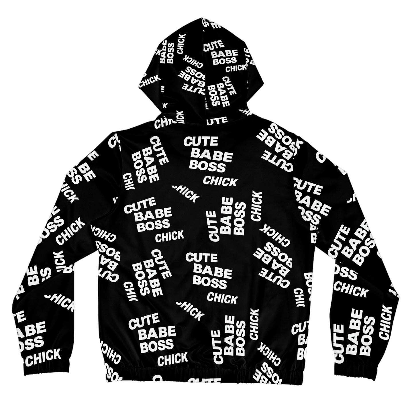 Zip Hoodie — "Cute Babe Boss Chick" All-Over Print©