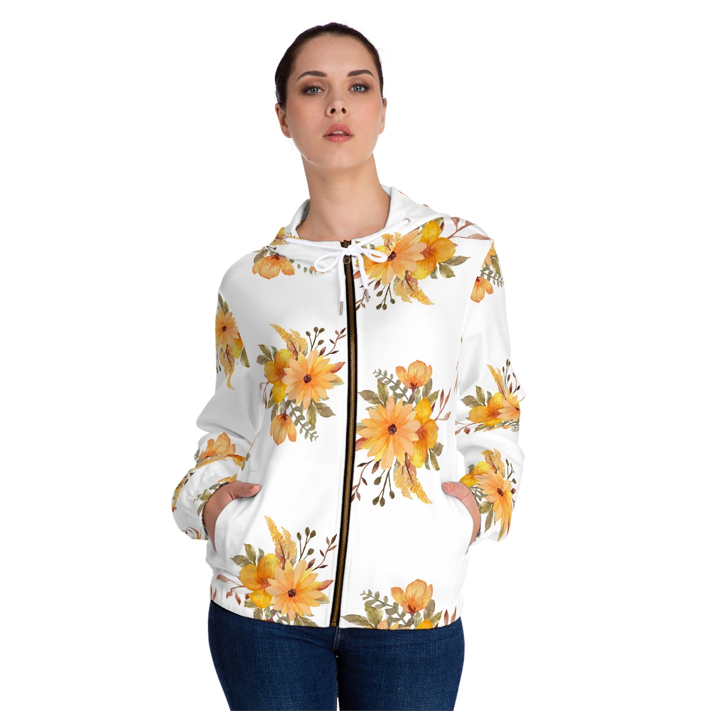 Floral Sunflower Zip Hoodie©