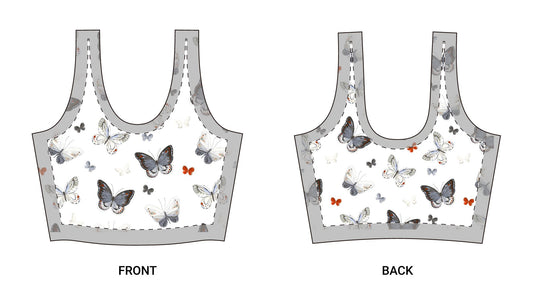 Butterfly Print Sports Bra — Lightweight All-Over Floral Activewear©