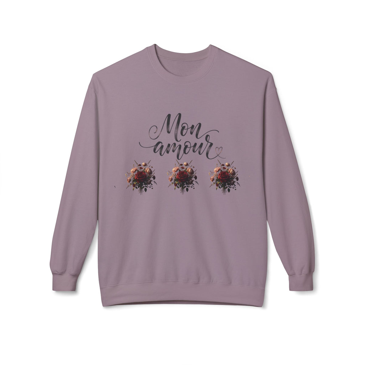 Floral Rose Bouquet Crewneck Sweatshirt — Vintage Dark Romantic Floral Design©