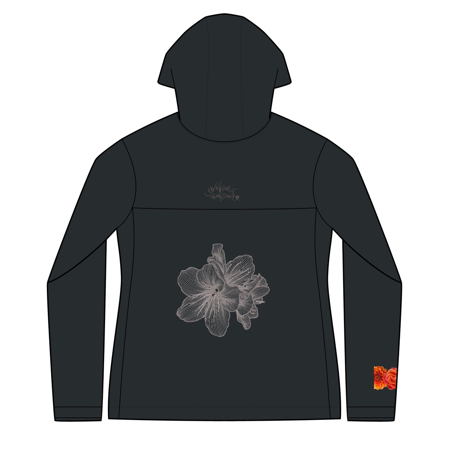 Women's Arcadia Floral Softshell Jacket — Embroidered Butterfly & Botanical Back Design