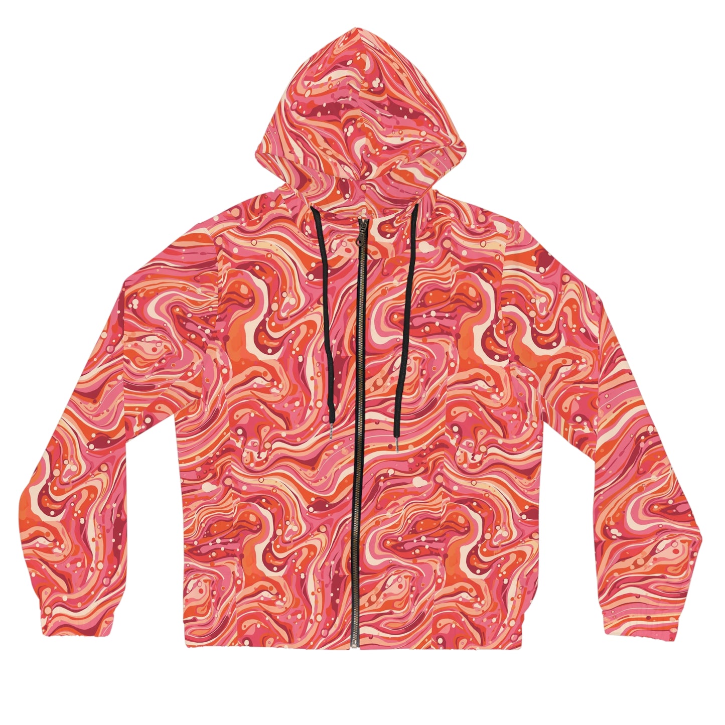 Marbled Pink Swirl Full-Zip Hoodie©