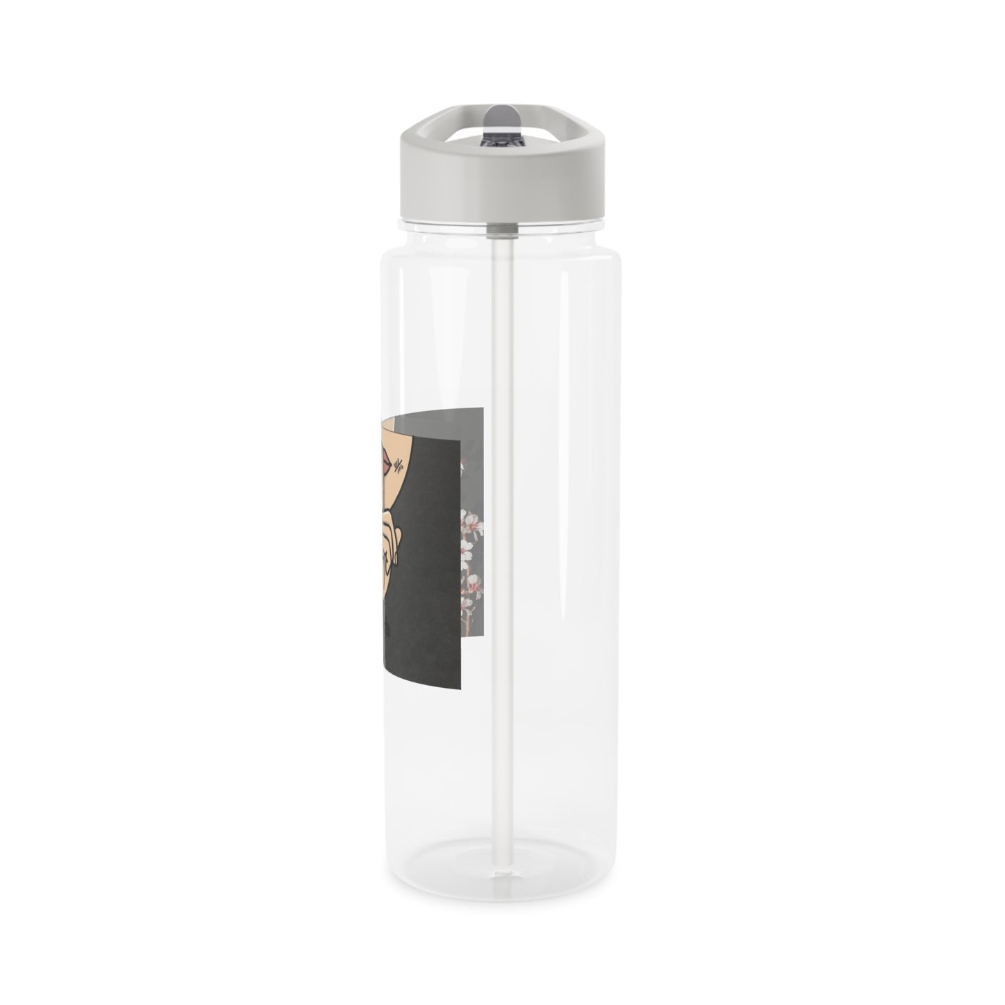 Tritan Water Bottle — "Shh" Floral Finger-on-Lips Graphic©
