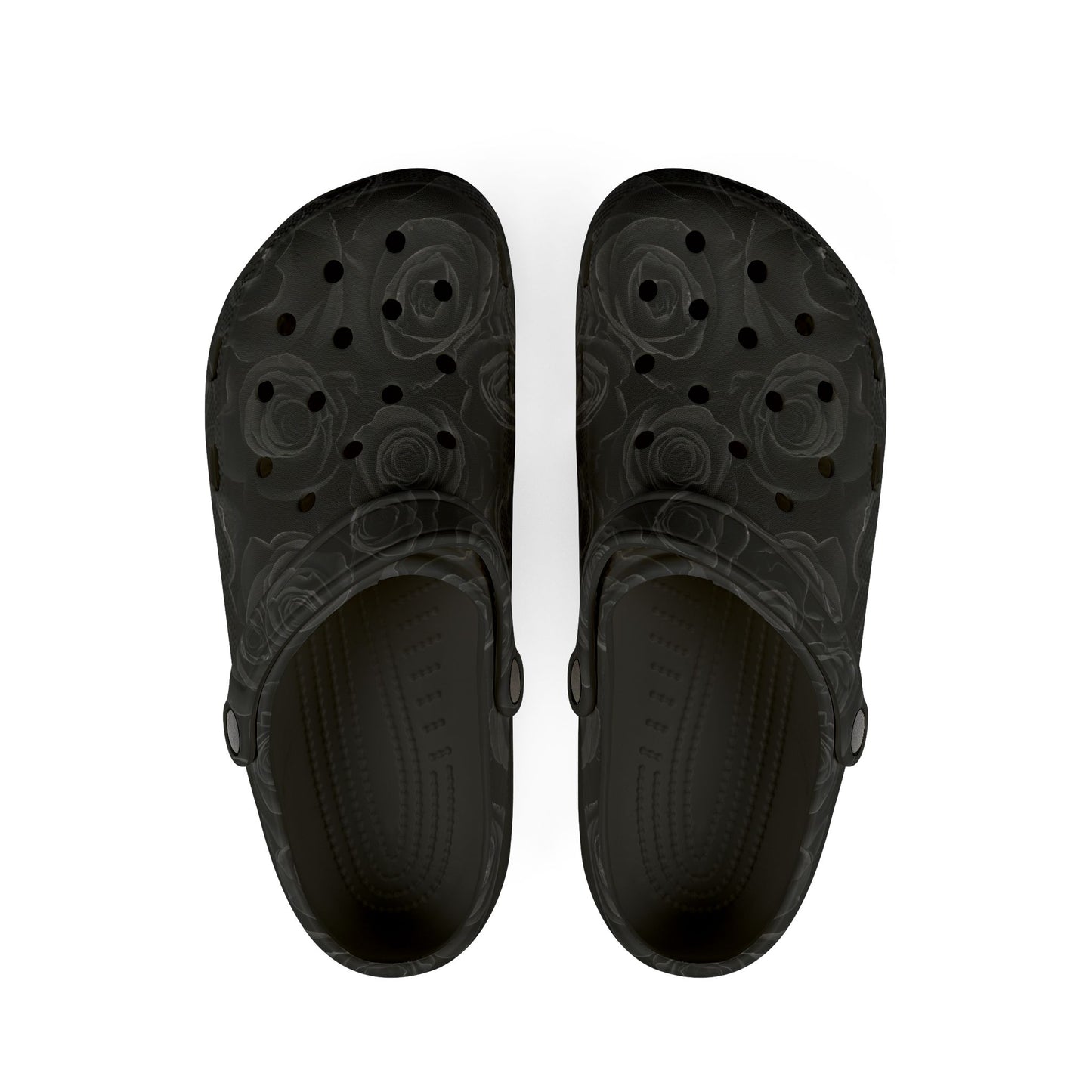 Black Marbled EVA Foam Clogs – Lightweight Water-Resistant Slip-On Shoes©