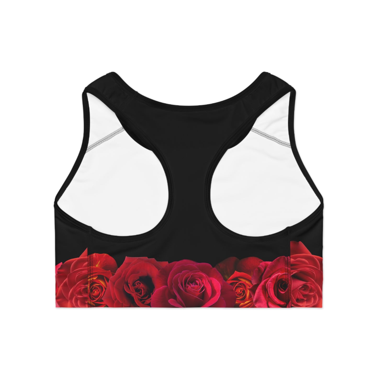 Rose Border Sports Bra — Floral Workout Crop Top