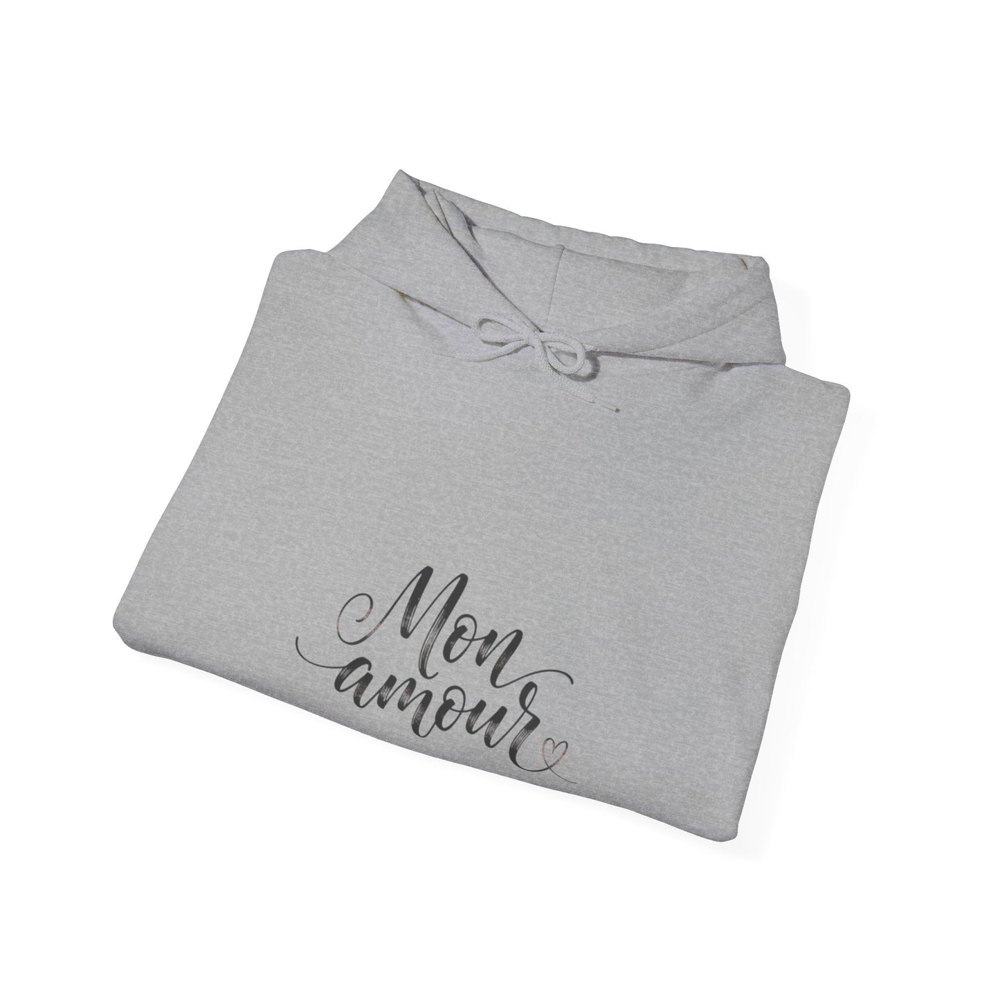 Mon Amour Hoodie— French Script Cozy Pullover for Moms & Couples©