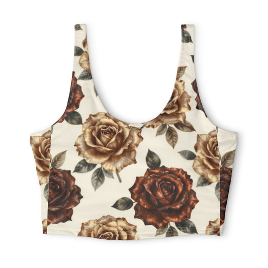 Vintage Rose Floral Sports Bra©