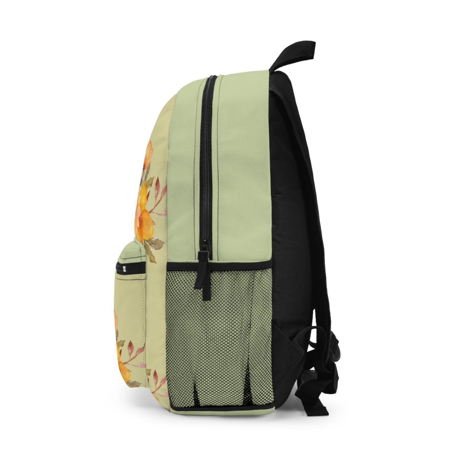 Sunlit Wildflower Floral Backpack – Yellow Daisy Watercolour School & Travel Bag©
