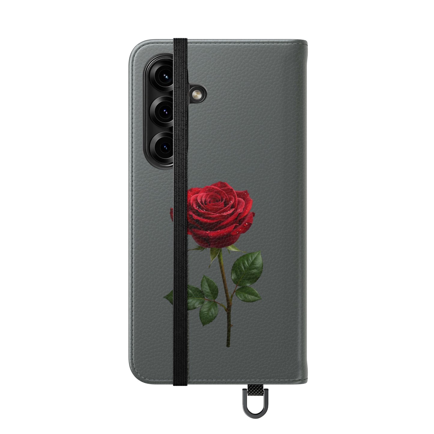 Mon Amour Rose Flip Phone Case — Floral Wallet Flip Case with 'Mon amour' Script