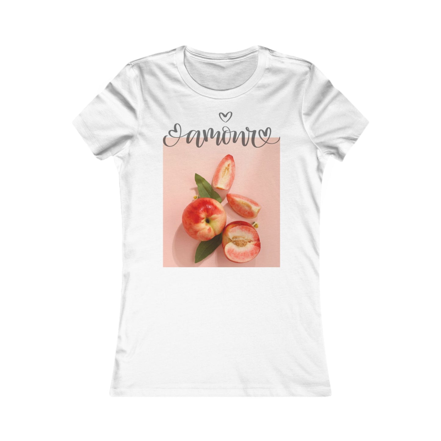 Women's Tee - Cute Peach L'amour Design Top