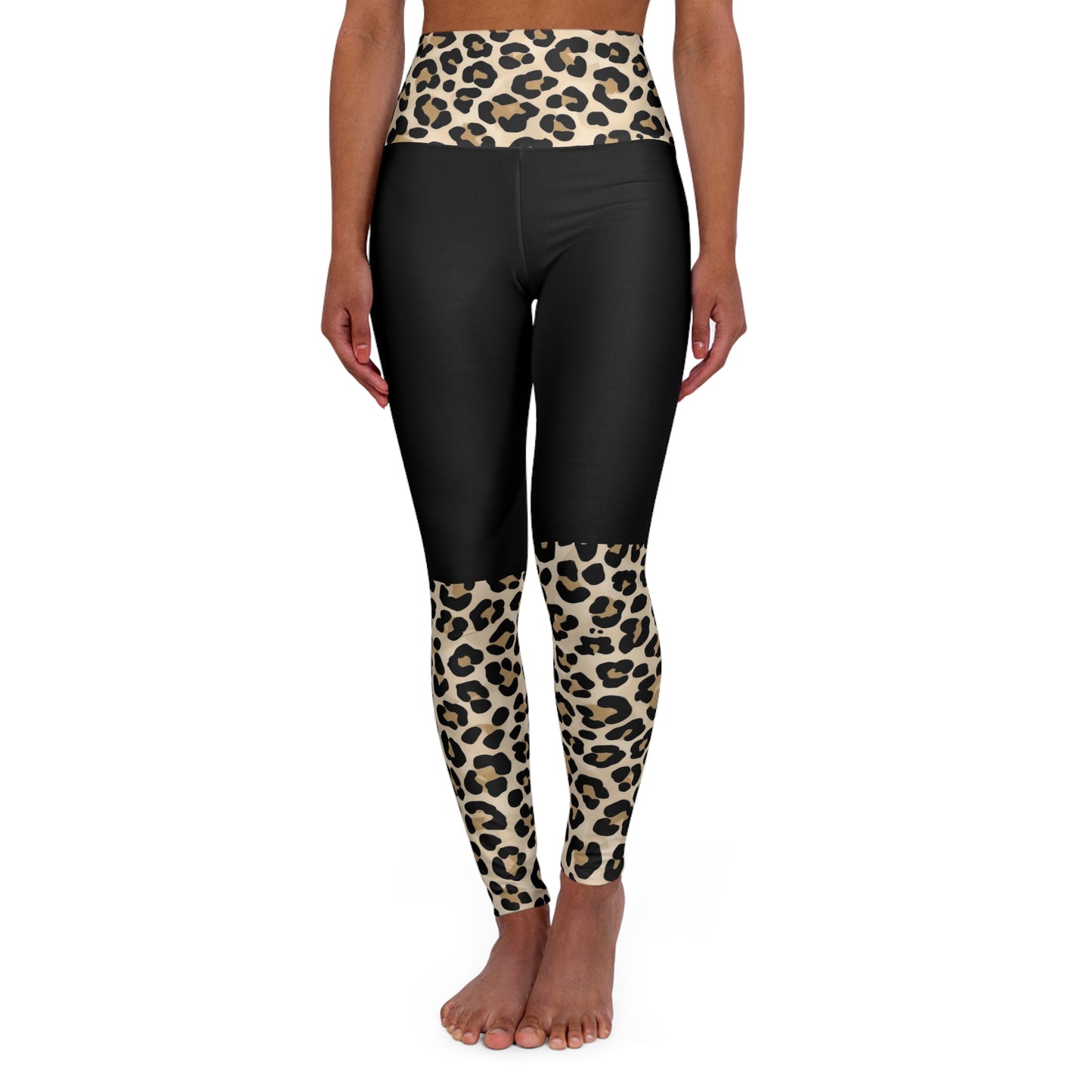 Leopard Block High-Waist Yoga Leggings — Animal Print Workout Tights©
