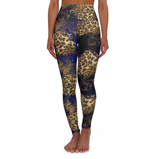 High-Waisted Leopard Patchwork Yoga Leggings — Animal Print Activewear©