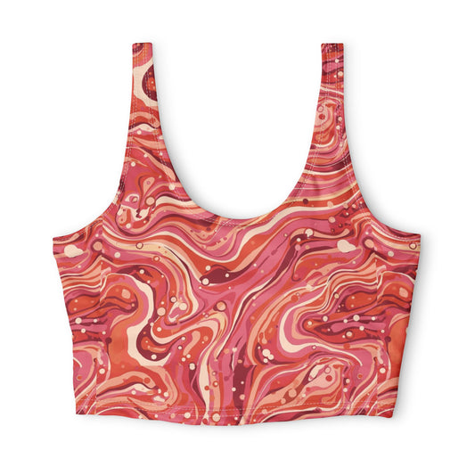 Pink Marble Pattern Sports Bra — Swirl Abstract Activewear©