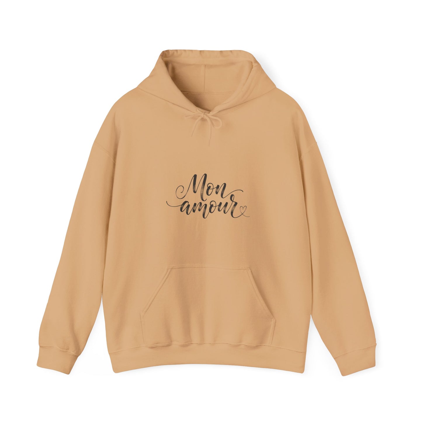 Mon Amour Hoodie— French Script Cozy Pullover for Moms & Couples©