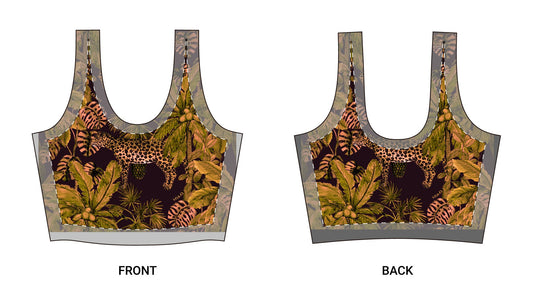 Tropical Fern Sports Bra — Botanical Print Workout Crop©