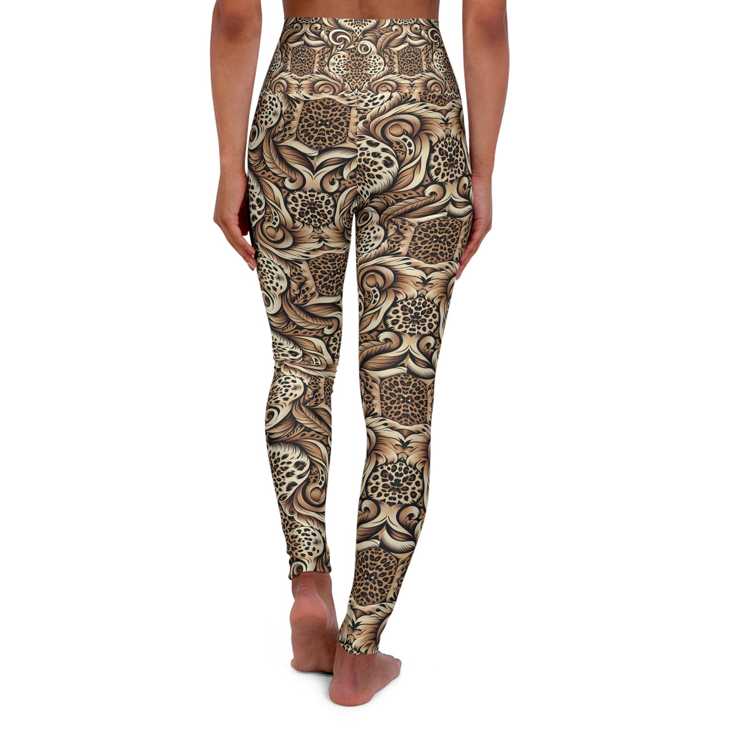Leopard Print High-Waist Yoga Leggings — Boho Animal Pattern Activewear©