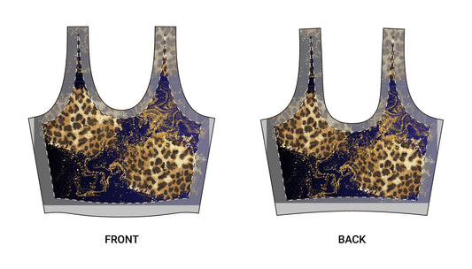 Leopard Galaxy Sports Bra — Animal Print Athletic Crop Top©