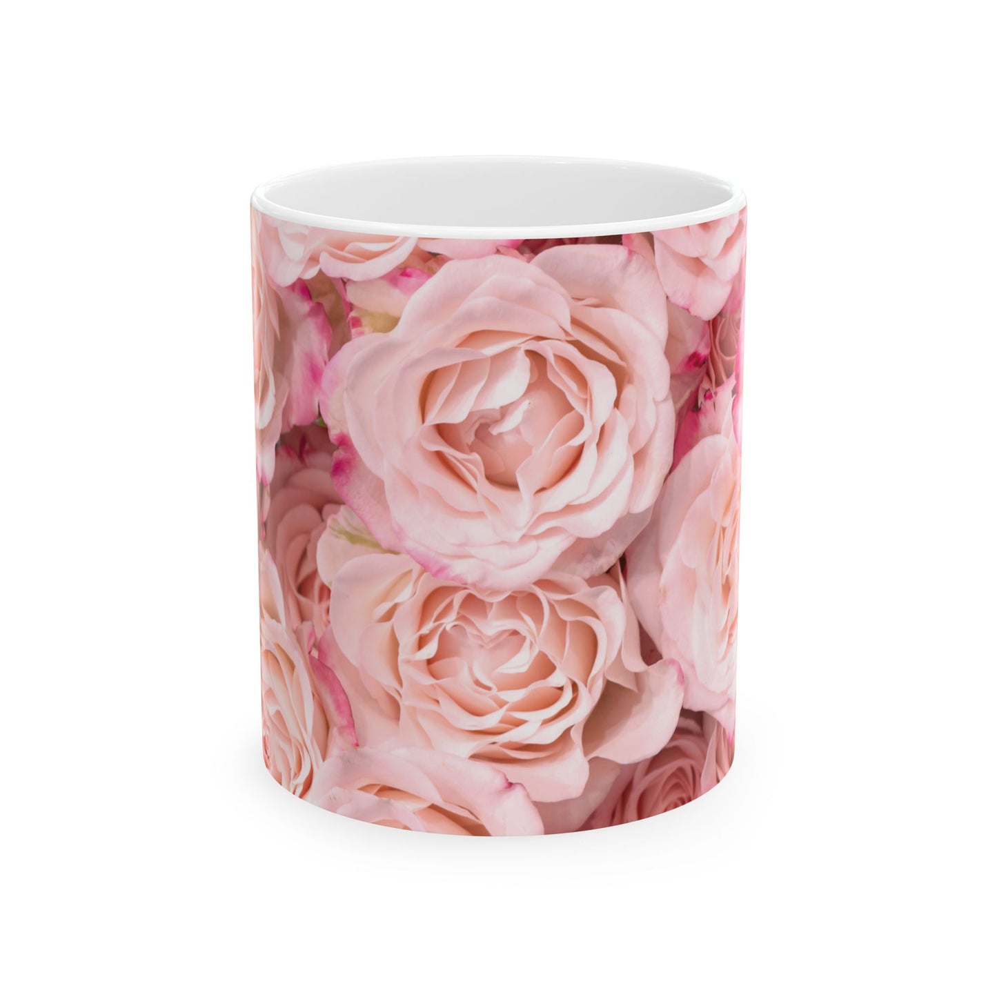 Pink Rose Ceramic Mug — Floral Photo Print Coffee Cup (11oz & 15oz)
