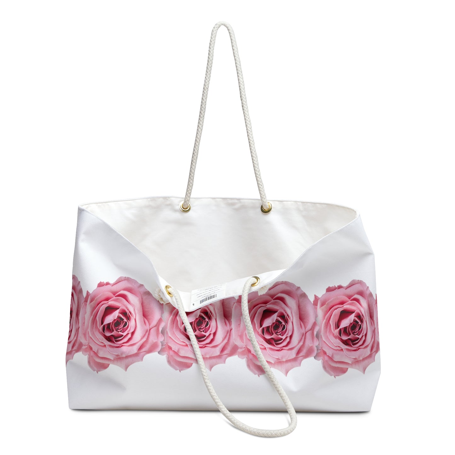 Pink Rose Row Weekender Bag — Floral Travel Tote©