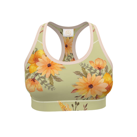Sage green Sunflower Sports Bra (Coco Elite)