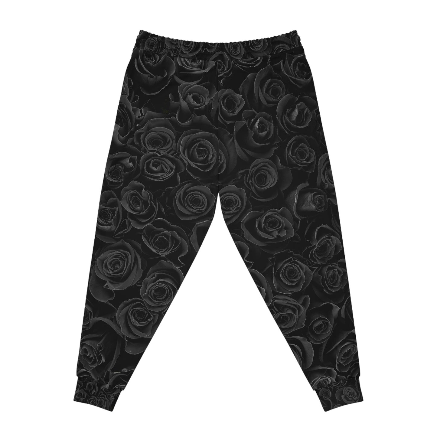 Black Rose Athletic Joggers — All-Over Print Floral Sweatpants©