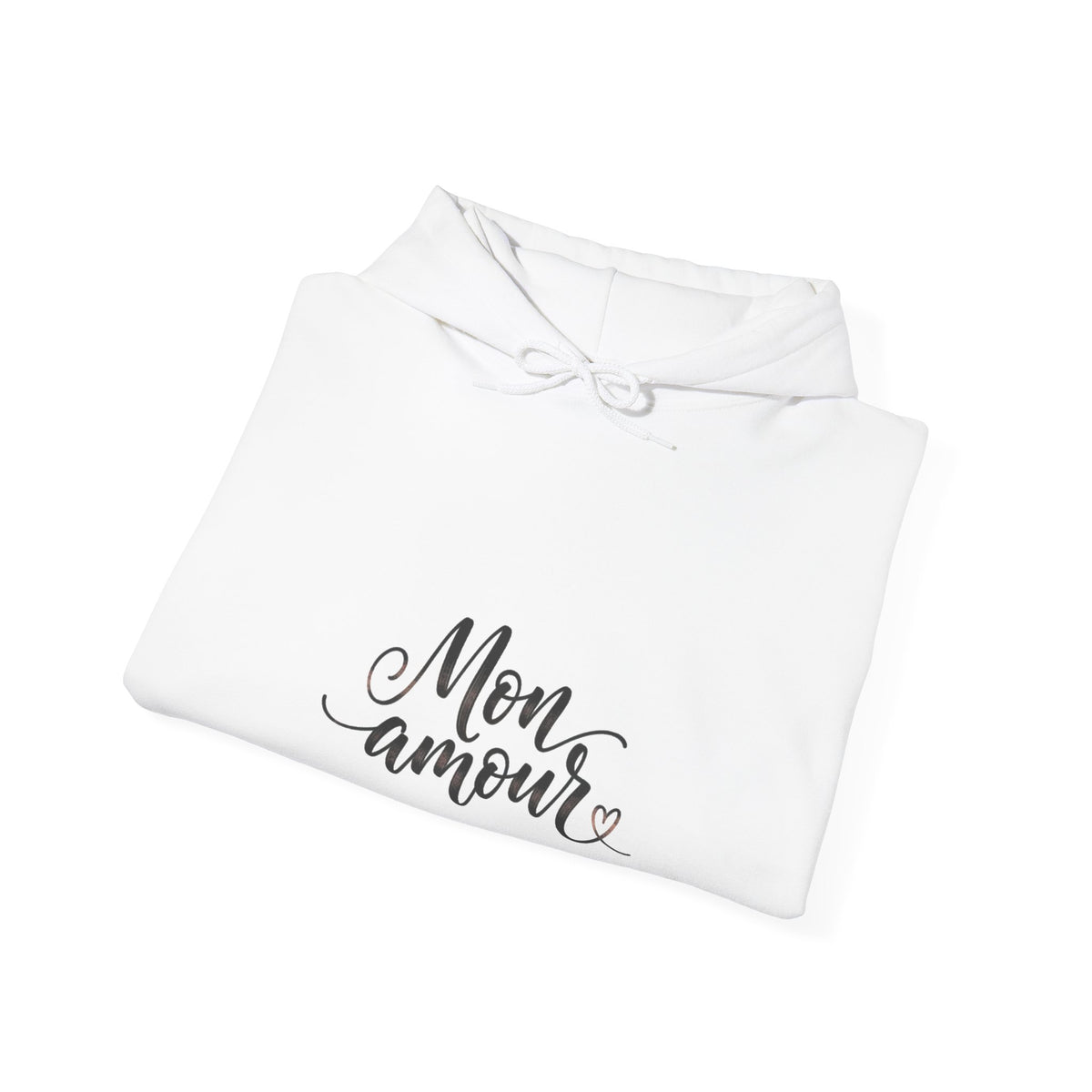 Mon Amour Hoodie— French Script Cozy Pullover for Moms & Couples©