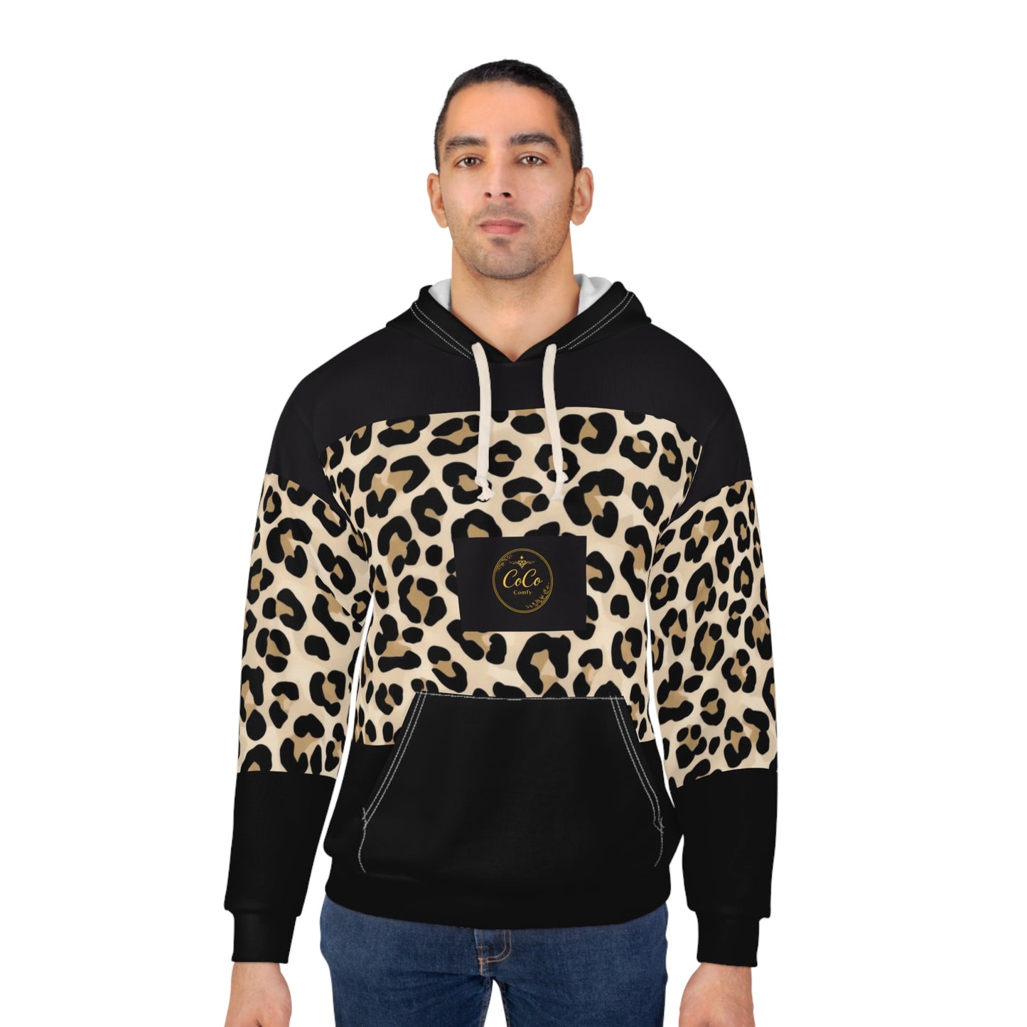 Leopard Panel Hoodie — Women's-Inspired Animal Print Pullover©