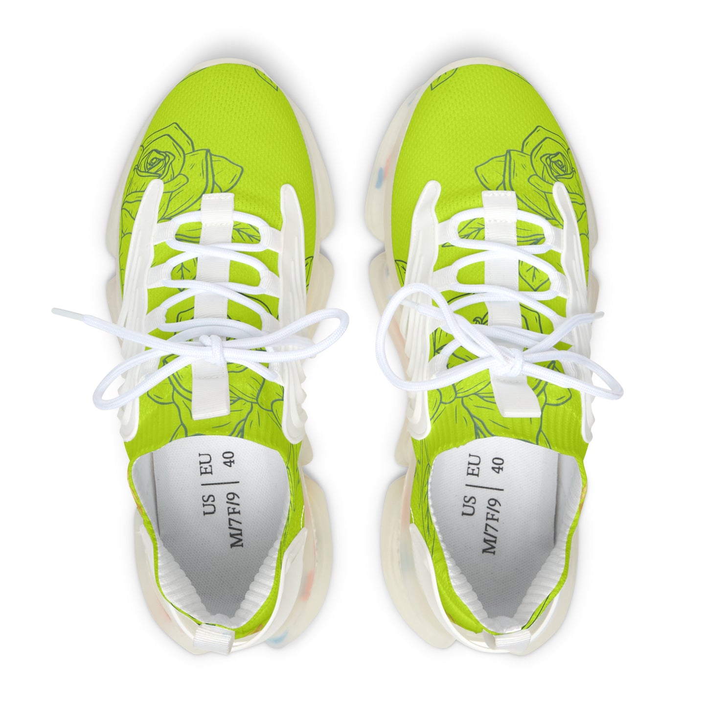 Neon Green Rose Mesh Sneakers©